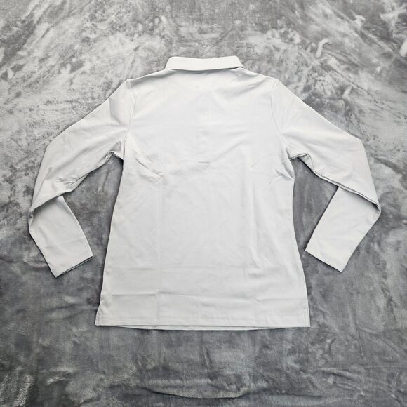 EKLENTSON Women's Long Sleeve Polo Golf T-Shirts Light Gray Small - Picture 2 of 7